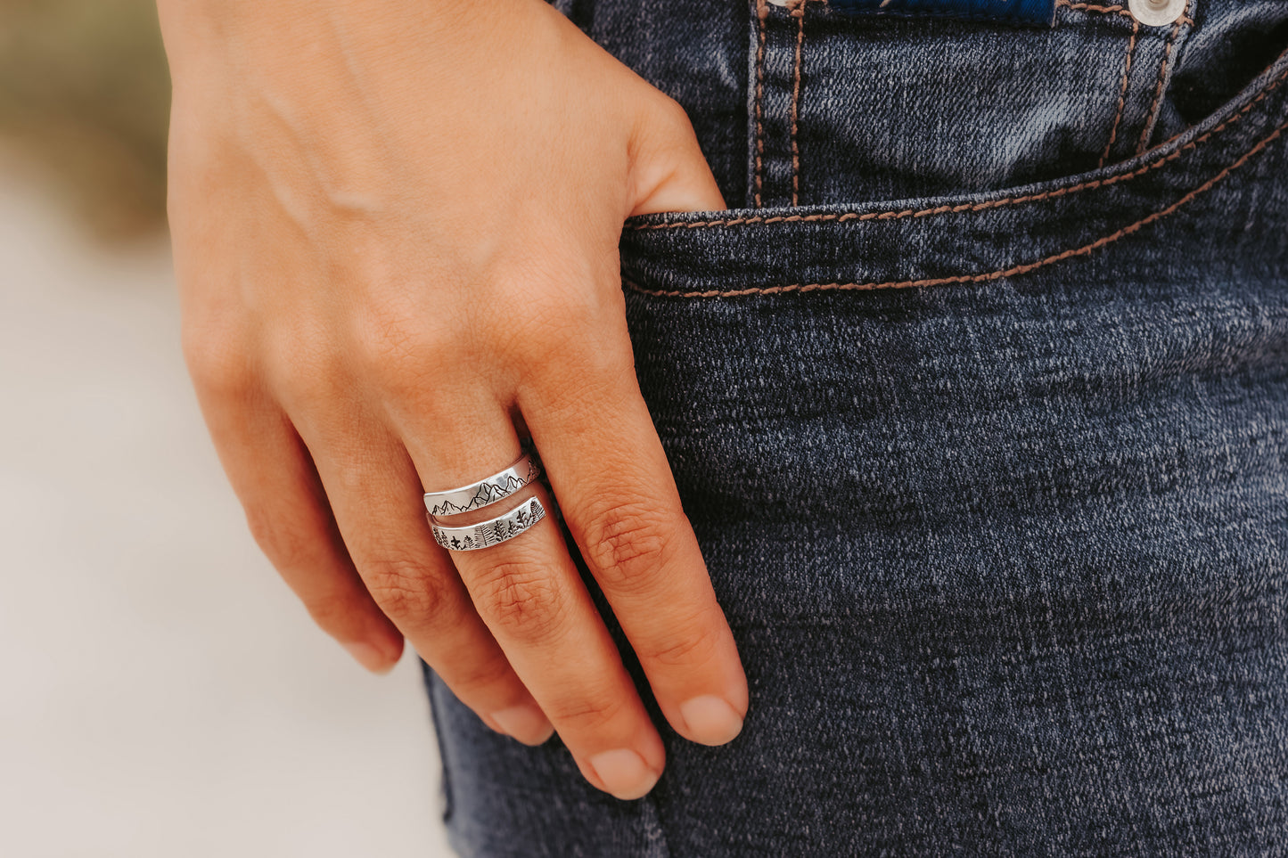 Forest Mountain Wrap Ring