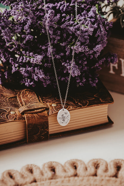 Floral Book Lover Necklace