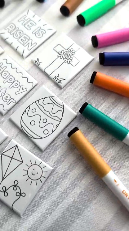 Dry Erase Coloring Magnets - Easter Basket and Spring Mix & Match