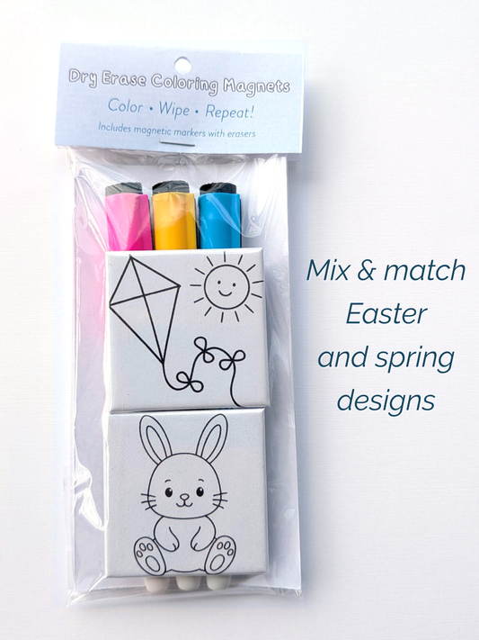 Dry Erase Coloring Magnets - Easter Basket and Spring Mix & Match