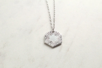 Solstice Sun Hexagon Necklace