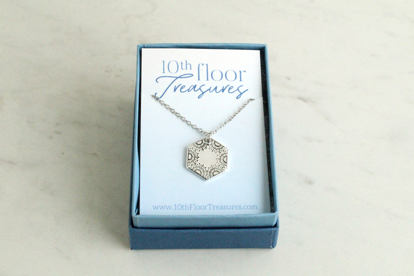 Solstice Sun Hexagon Necklace