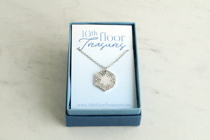Solstice Sun Hexagon Necklace