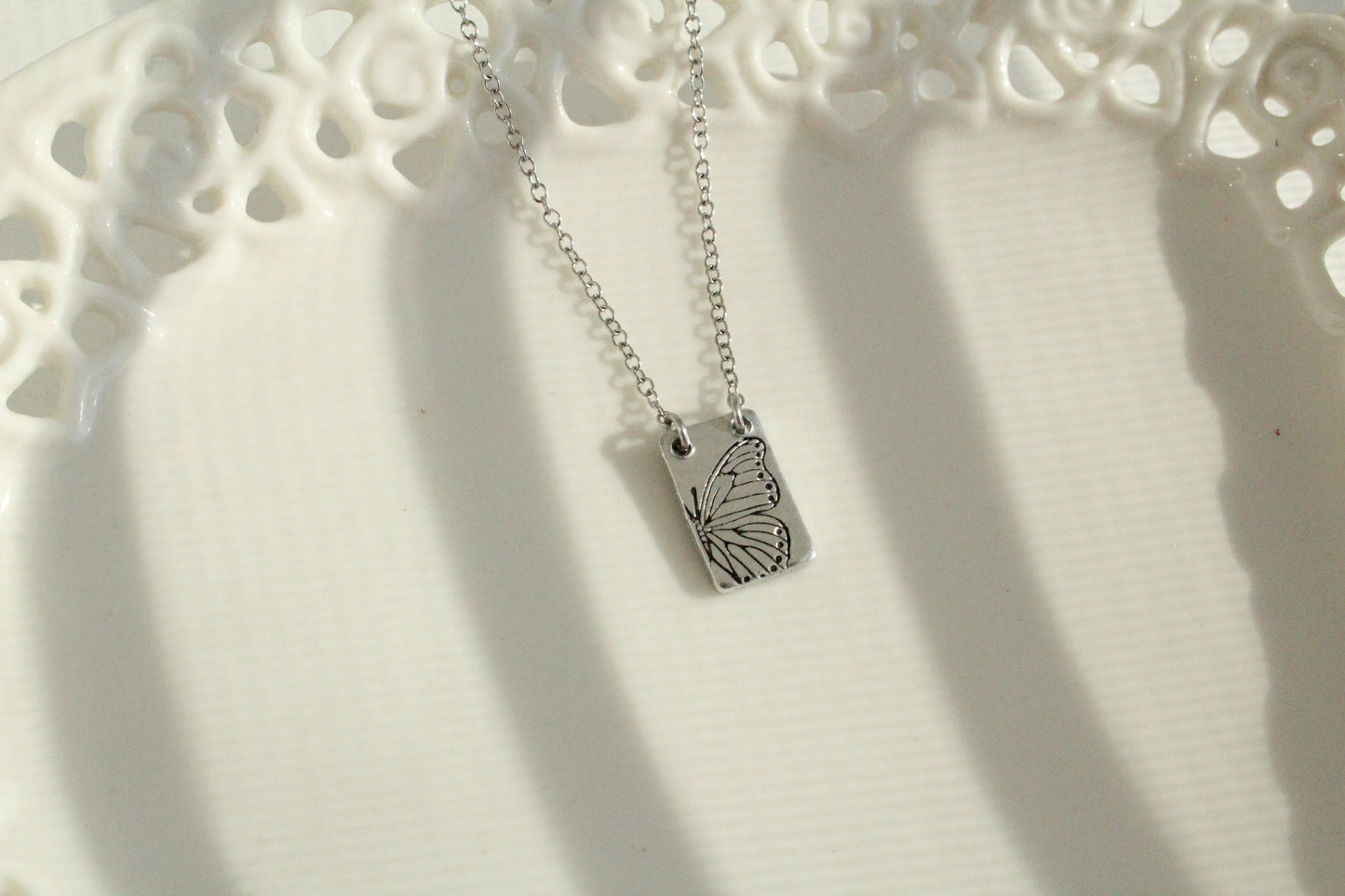 Butterfly Tag Necklace