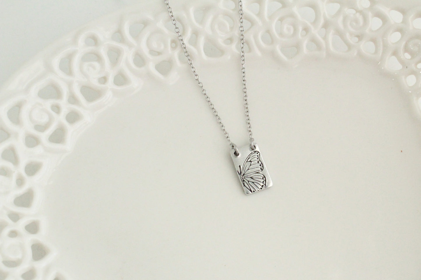 Butterfly Tag Necklace