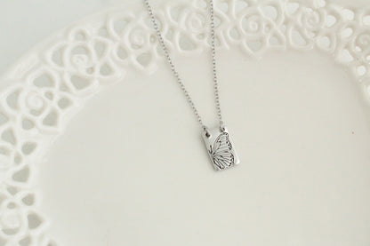 Butterfly Tag Necklace