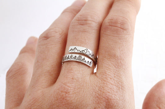 Forest Mountain Wrap Ring