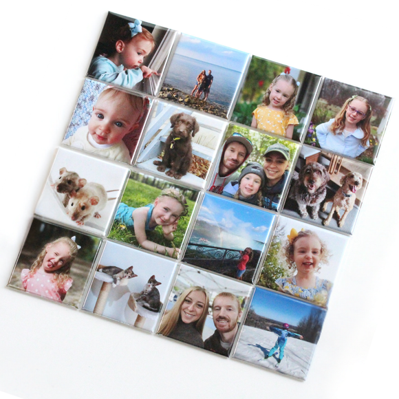 Set of 16 Personalized Photo Magnets