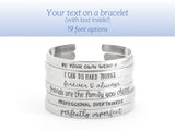 Personalized Cuff Bracelet WITH TEXT INSIDE