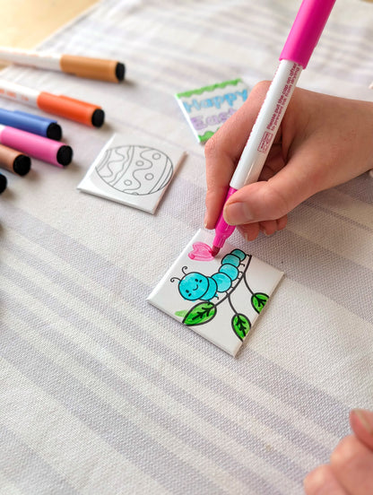 Dry Erase Coloring Magnets - Easter Basket and Spring Mix & Match