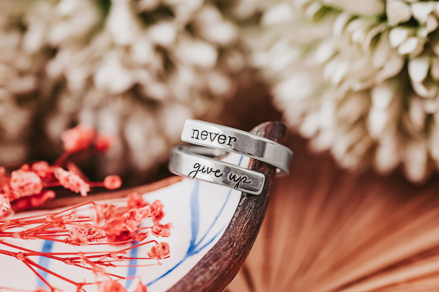 Never Give Up Wrap Ring