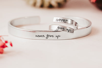Never Give Up Wrap Ring