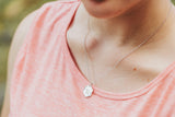Hexagon Initial Leaf Necklace