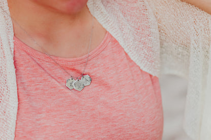 Hexagon Initial Leaf Necklace