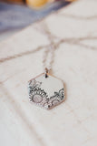 Sunflower Hexagon Necklace