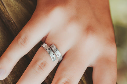 Moon and Stars Wrap Ring