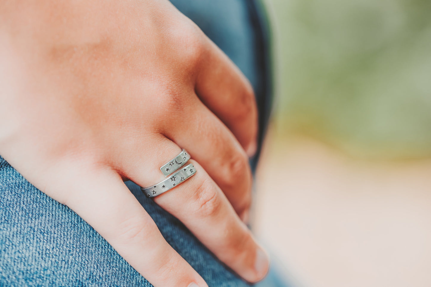 Moon and Stars Wrap Ring