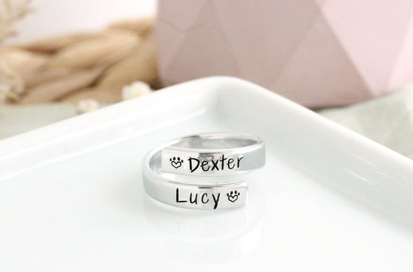 Pet Name Wrap Ring