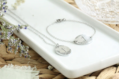 Floral Cross Bracelet