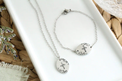 Swirl Cross Necklace