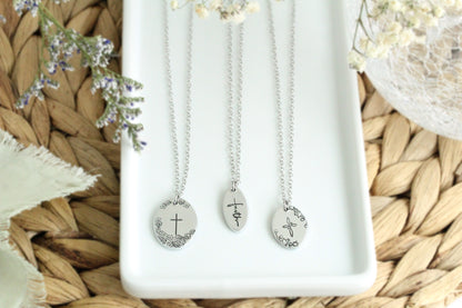Swirl Cross Necklace
