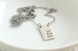 Let Him Lead Rectangle Pendant Necklace