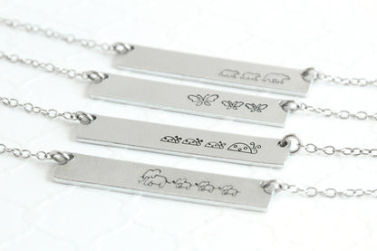 Mama And Baby Bar Necklace