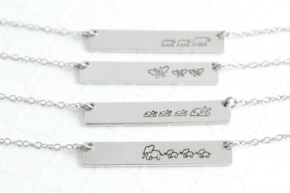Mama And Baby Bar Necklace