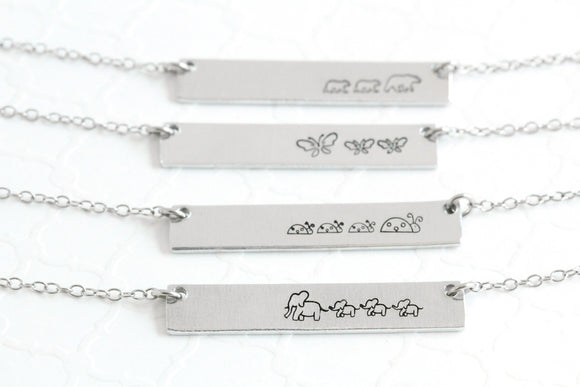 Mama And Baby Bar Necklace