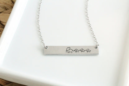 Mama And Baby Bar Necklace