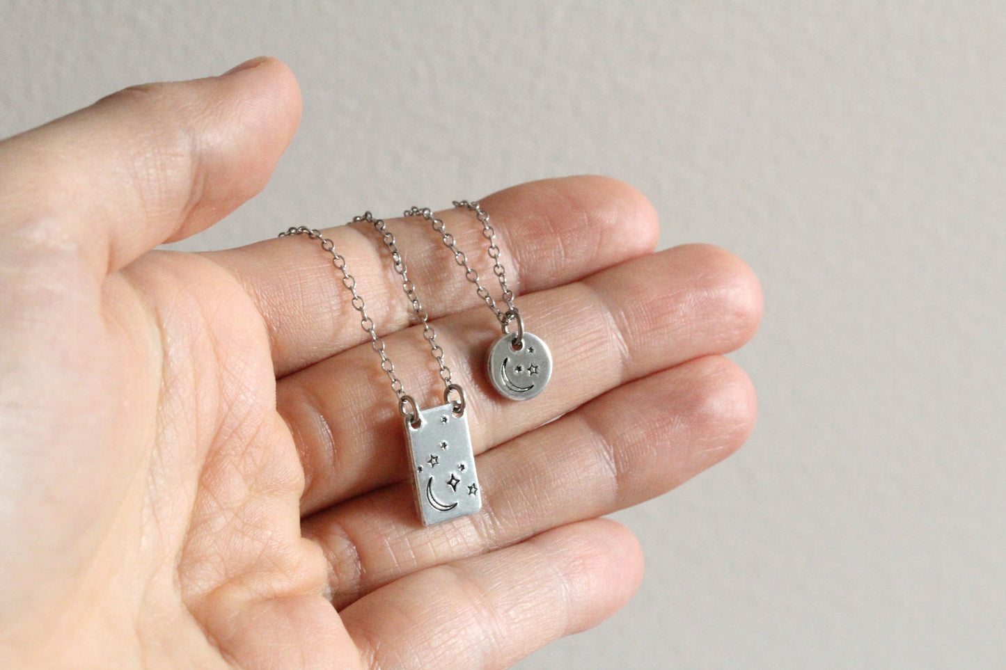 Celestial Night Sky Rectangle Pendant Necklace