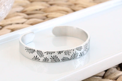 Palm Frond Wide Cuff Bracelet