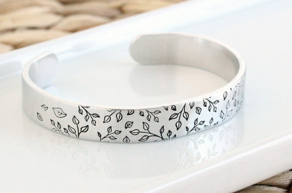 Leaves Wide Cuff Bracelet