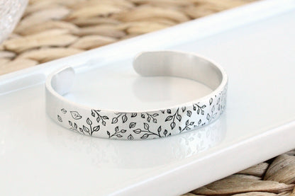 Leaves Wide Cuff Bracelet