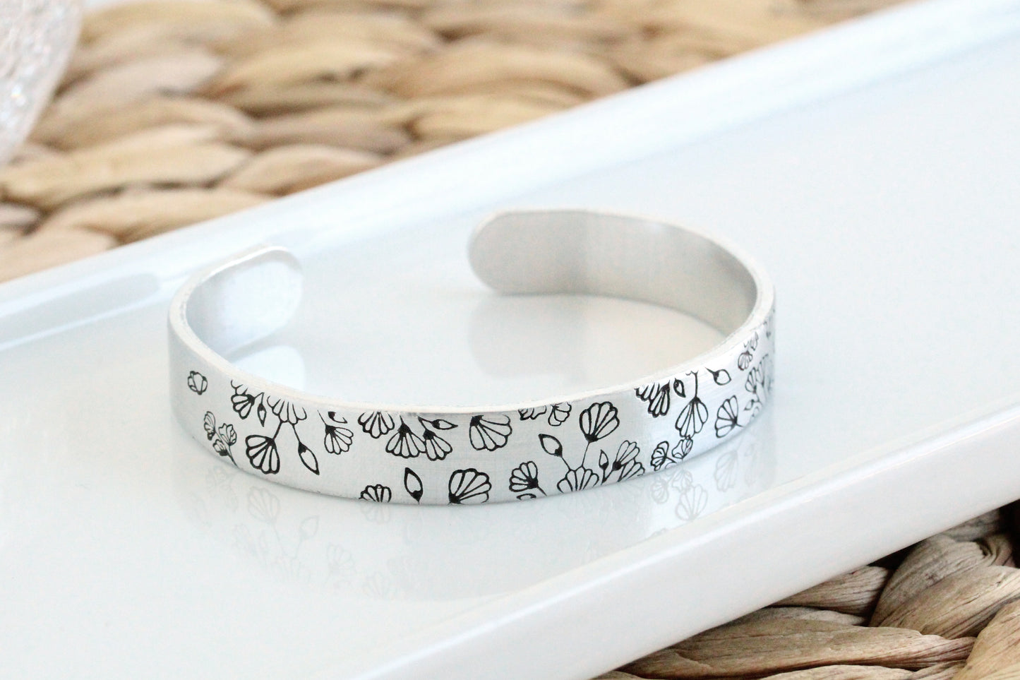 Deco Flowers Wide Cuff Bracelet