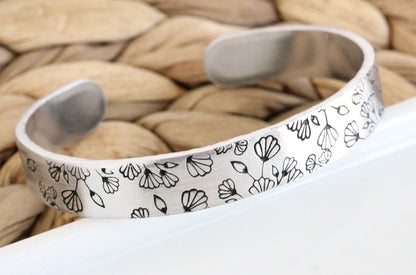 Deco Flowers Wide Cuff Bracelet