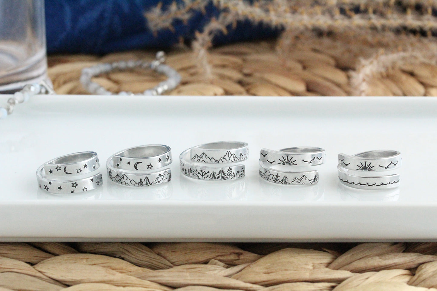Moon and Stars Wrap Ring