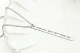Strong Mind Brave Heart Fierce Soul Long Bar Necklace