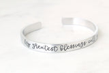 My Greatest Blessings Call Me Mom Cuff Bracelet
