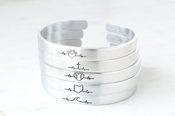 Heartbeat Cuff Bracelet
