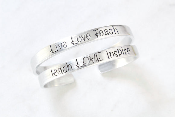 Teach Love Inspire Cuff Bracelet