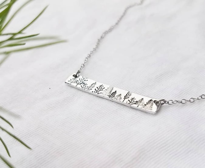 Forest Bar Necklace and Wrap Ring Set