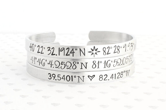 Coordinates Cuff Bracelet