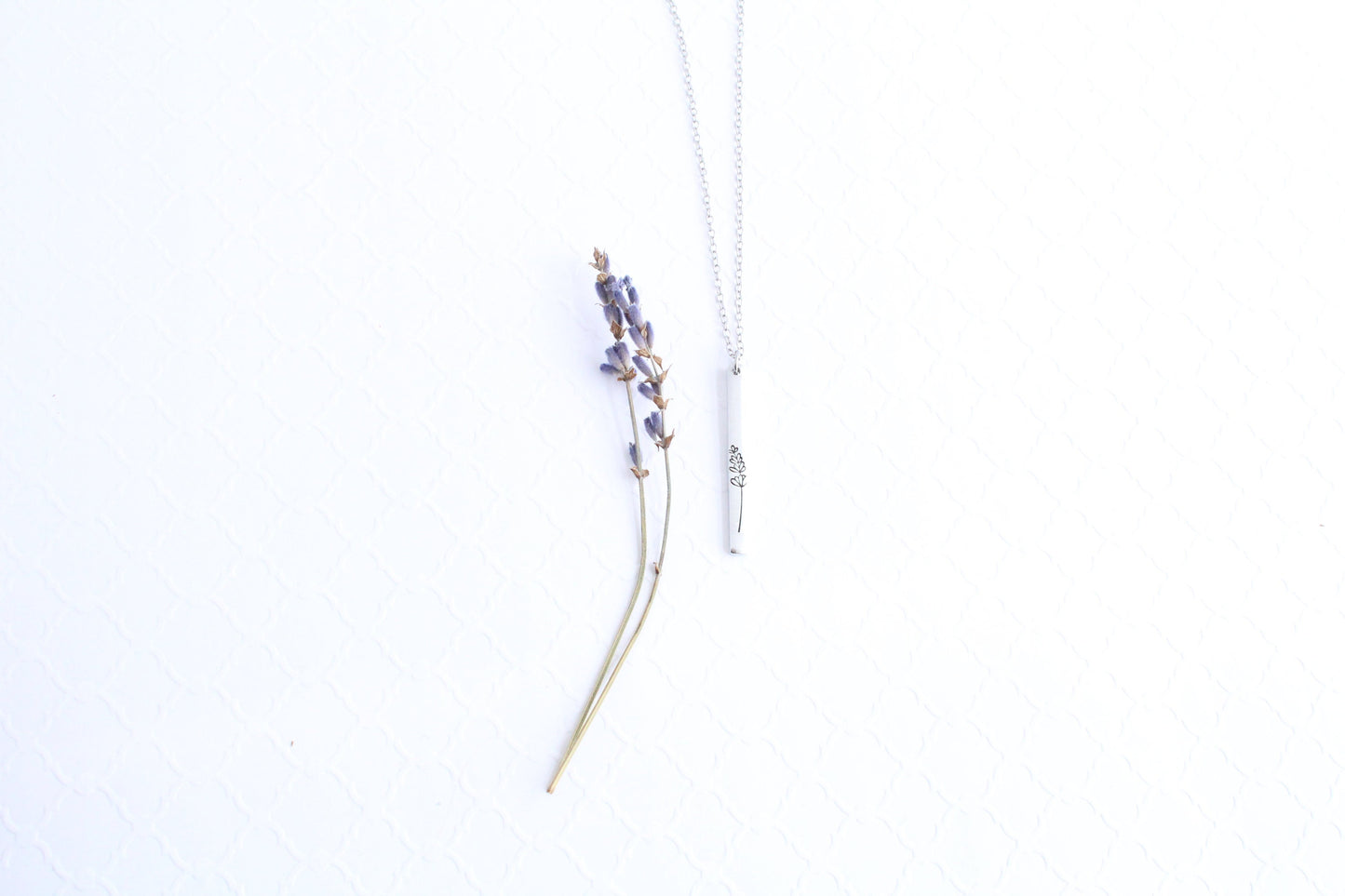 Lavender Vertical Bar Necklace