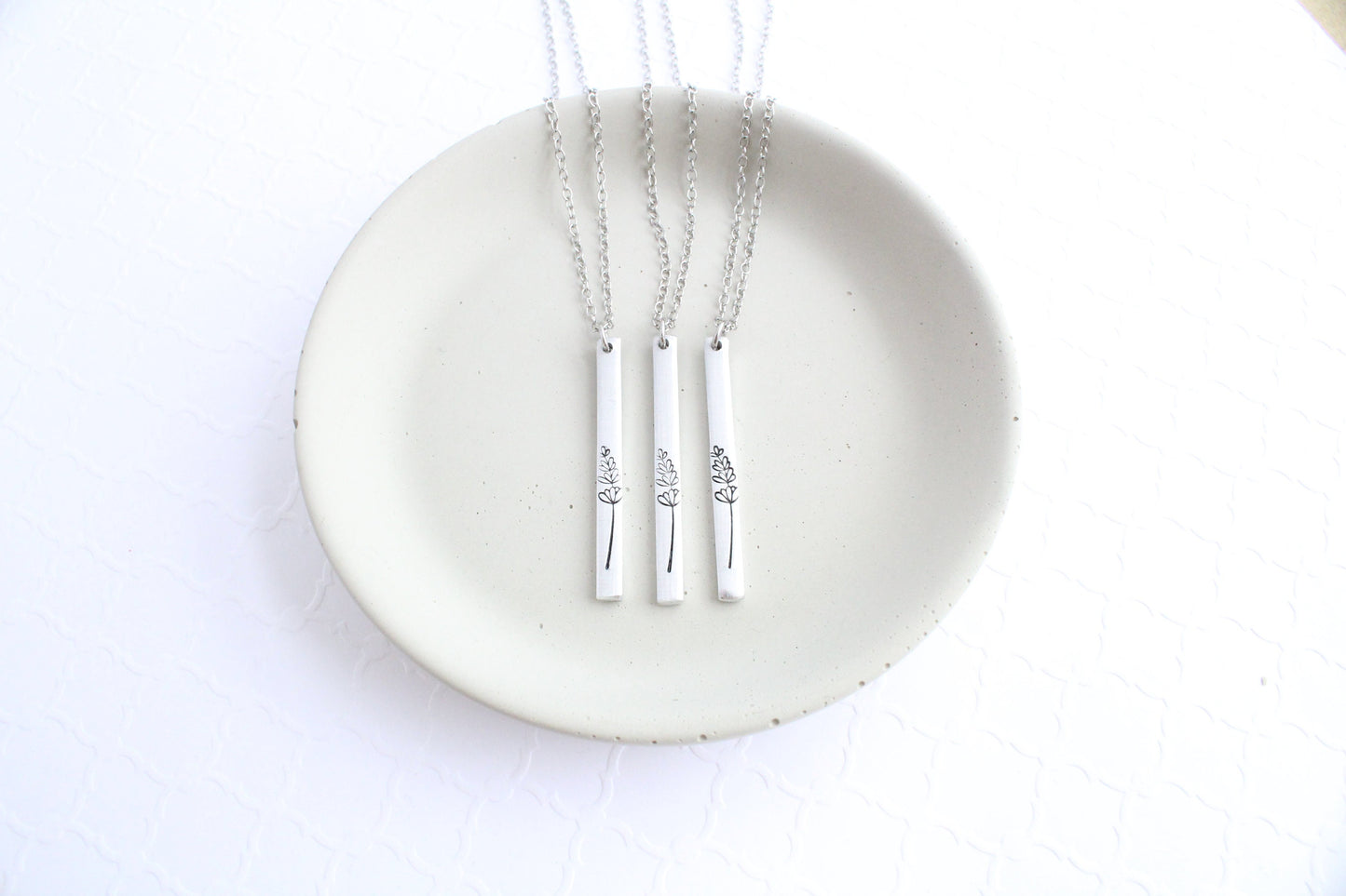 Lavender Vertical Bar Necklace