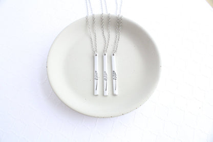 Lavender Vertical Bar Necklace