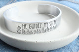 He Guides My Steps Wide Cuff Bracelet