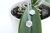 Hexagon Initial Leaf Necklace