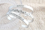 Dog Lover Cuff Bracelet - Adopt Don't Shop - Live Love Rescue - Pawprints