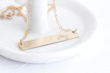 Gold Fill Bar Name Necklace